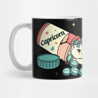 Capricorn White Kitty Mug